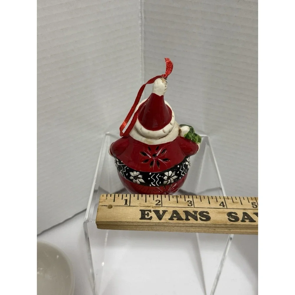 Vintage Style Light Up Santa‎ Ornament Ceramic Christmas Holiday Decor